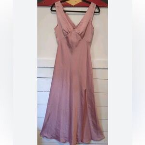 NWOT Pink satin slip dress